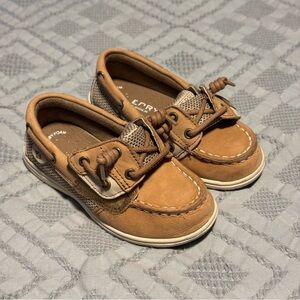 Sperry Shoresider Jr Boat Shoes Toddler Size 8M Brown Leather